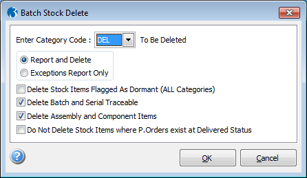 Batch Stock Delete for Opera 3 SQL SE