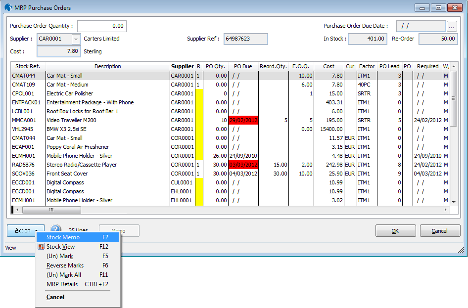 MRP Purchase Orders