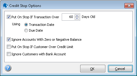 Sales Ledger Credit Stop