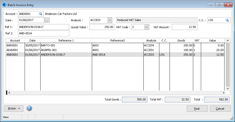 Sales & Purchase Batch Invoice Entry